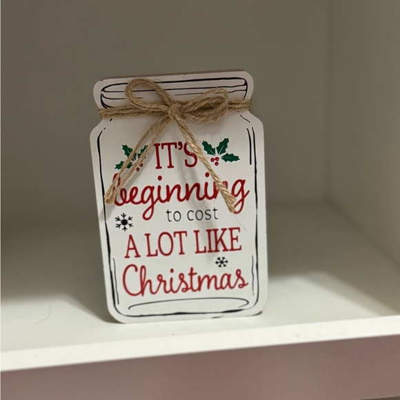 Charming Holiday Sign with Red and White Design - Picture 2 of 2